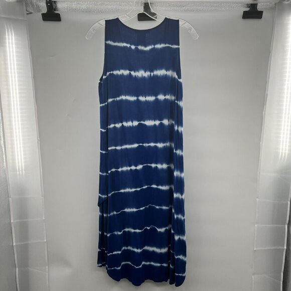 Design History Sleeveless Striped Hi Low Dress Blue/White V-Neck Size Large - Picture 7 of 8